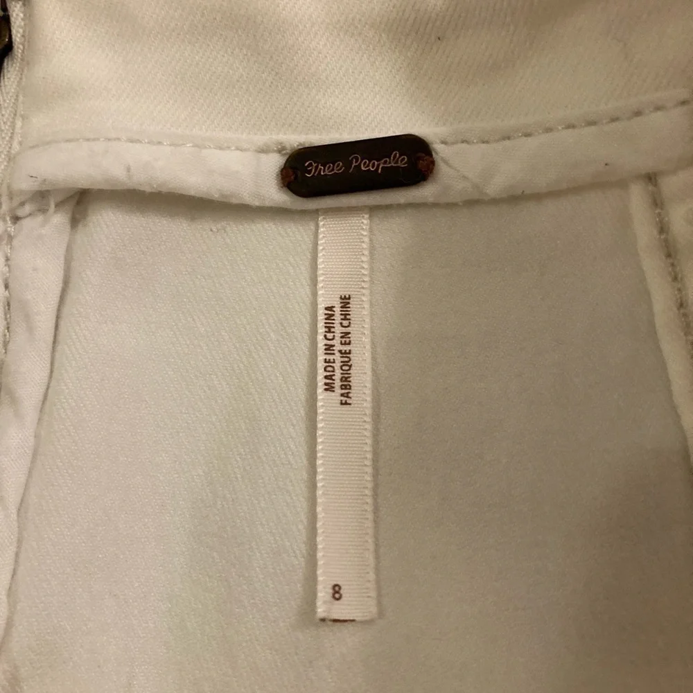 Free People White Modern Femme Denim Skirt Size 8